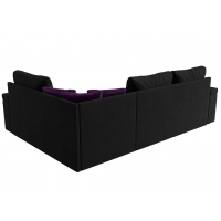 Угловой диван Николь (микровельвет чёрный фиолетовый) - Изображение 2